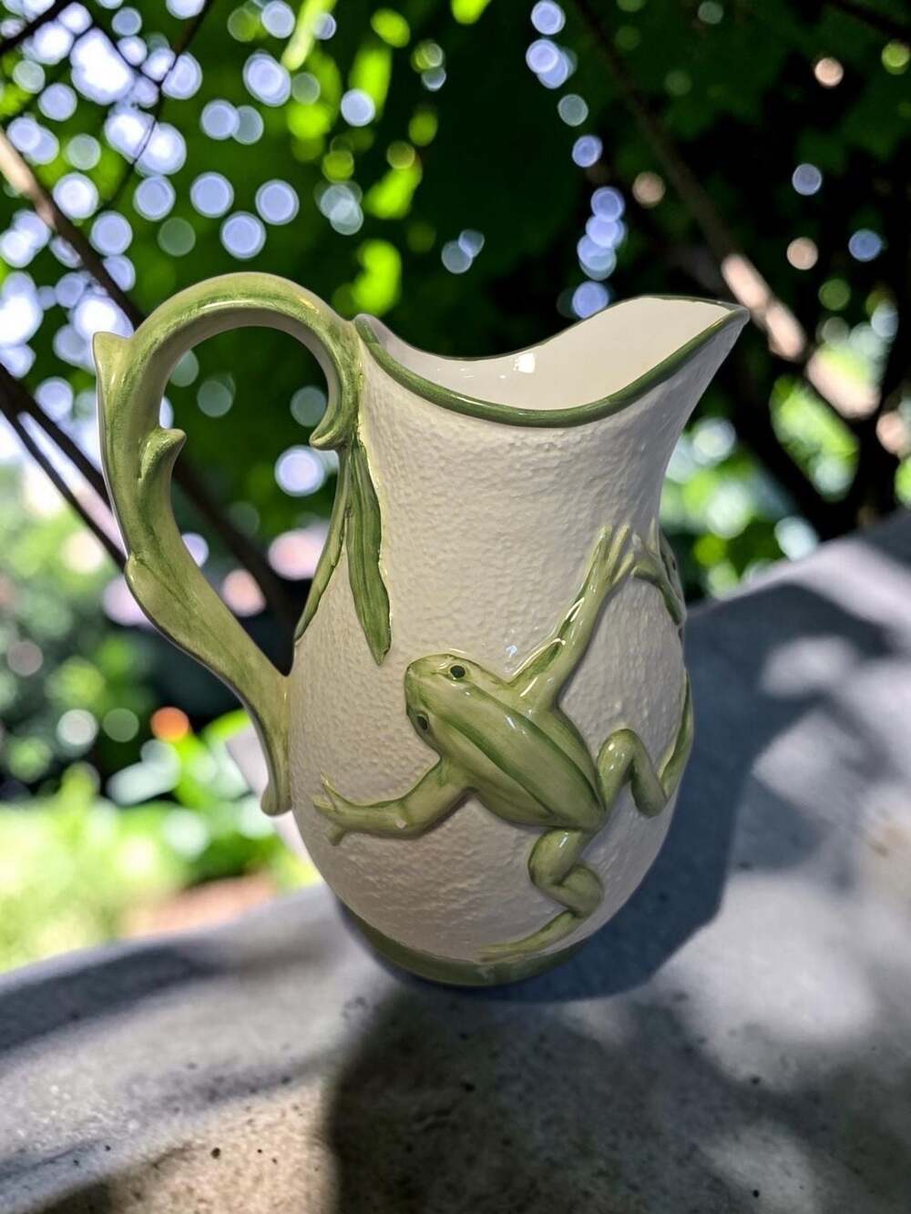 San Marco Italian Majolica Ceramic Frog Pitcher